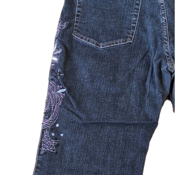 Women's NEXT Embellished Denim Jeans EURO 38 UK 10 REGULAR - Picture 5 of 5